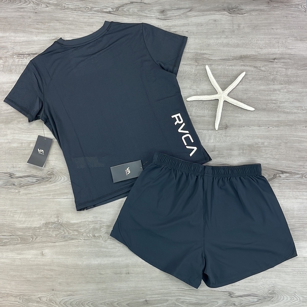 🔆RVCA🔆 WOMENS SHORT SLEEVE TOP SPORT VENT SS VA ESSENTIAL … Top only - Picture 13 of 15